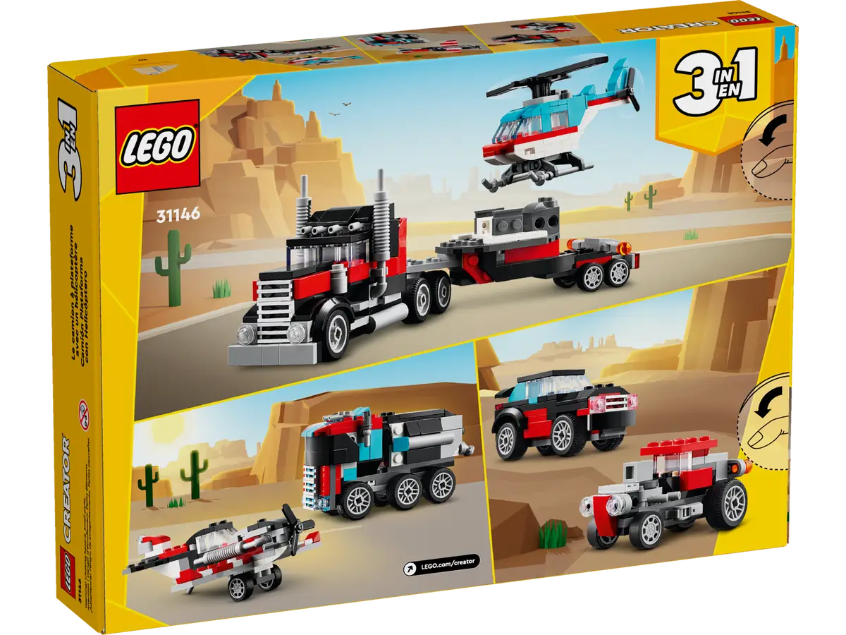 Lego Creator – Camión Plataforma con Helicóptero (31146) (vista)
