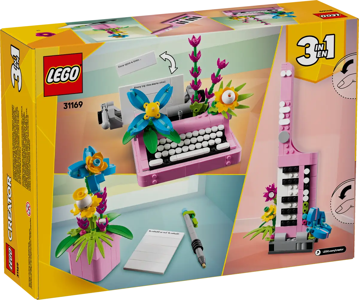 Lego Creator – Máquina De Escribir con Flores (31169) (vista)