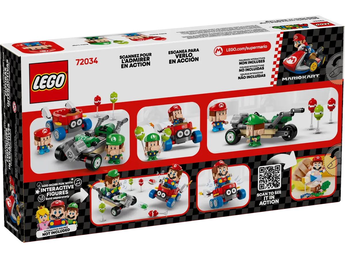 Lego Super Mario – Mario Kart Bebé Mario Vs. Bebé Luigi (72034) (vista)