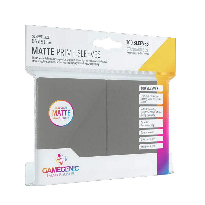 Gamegenic Matte Prime Sleeves Standard Dark Gris