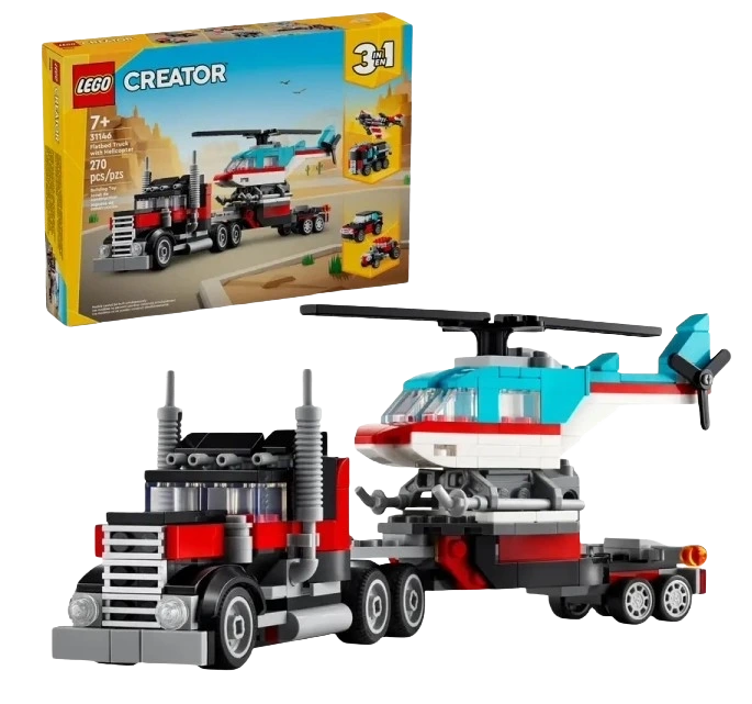 Lego Creator – Camión Plataforma con Helicóptero (31146)