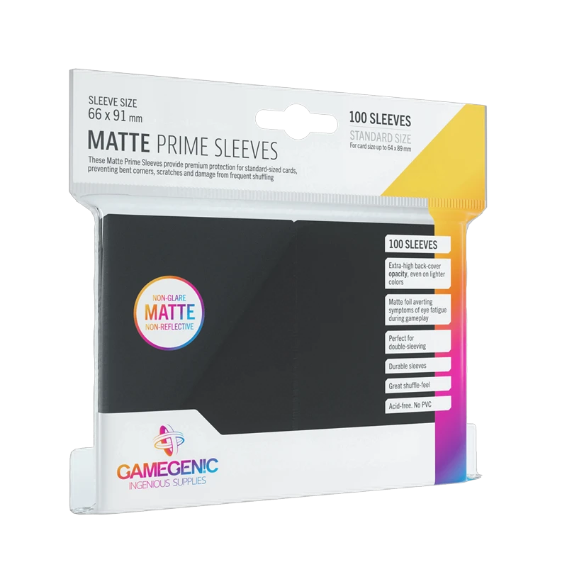 Gamegenic Matte Prime Sleeves Standard Negro