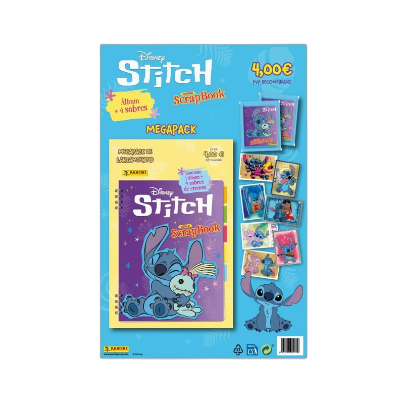 Megapack Disney Stich Super Scrapbook (Álbum + 4 sobres)
