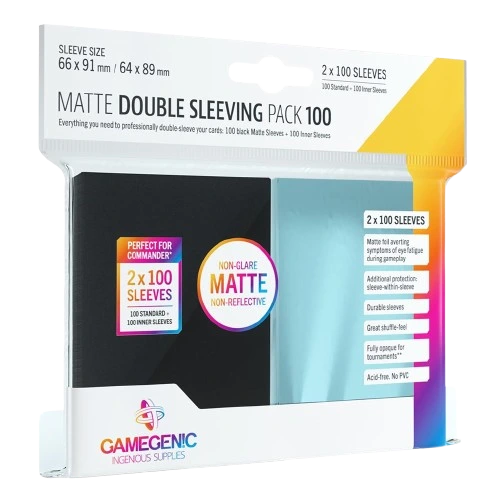 Gamegenic Matte Double Sleeving pack Standard Negro